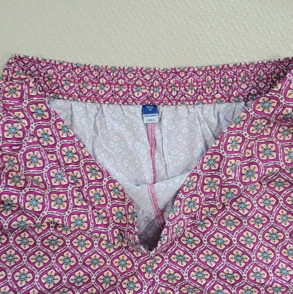 NEW Old Navy Playa Shorts Size 2X High Waist Pink Geometric Print With Pockets - Picture 9 of 15